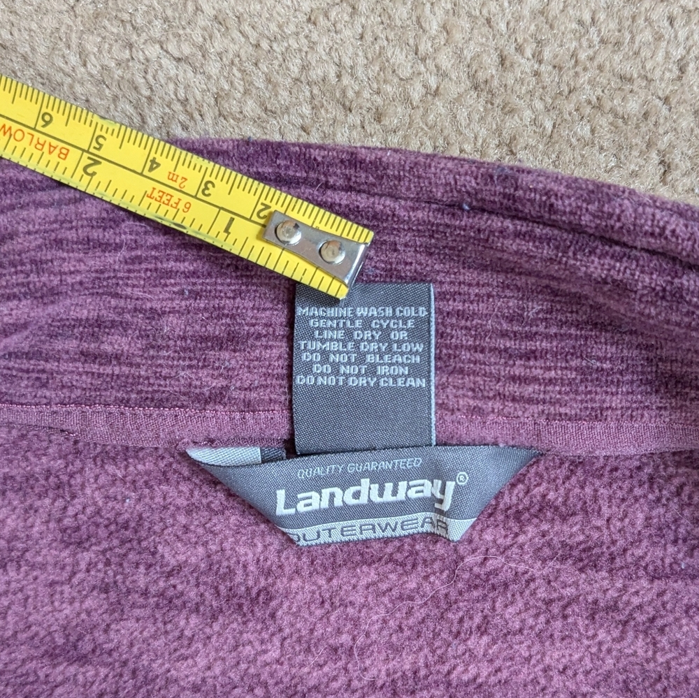 Landway Full Zip Fleece Jacket Marled Plum Midweight XL - Picture 6 of 8